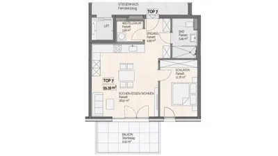 2-Zimmer-Wohnung mieten in Salzburg-Umgebung – 55,39 m², € 1.190 – Bild 6 von 9