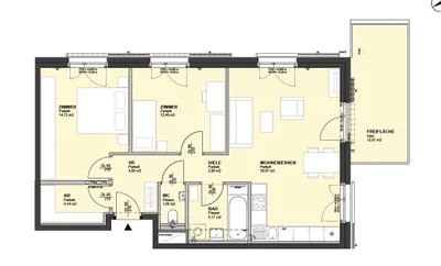 3-Zimmer-Wohnung mieten in Wien – 73,16 m², € 1.450 – Bild 10 von 11