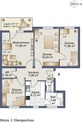 4-Zimmer-Wohnung kaufen in Salzburg Stadt – 78,9 m², € 299.900 – Bild 5 von 5