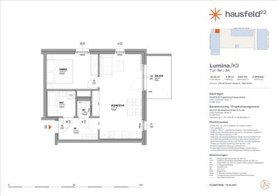 Top: A.34 ● LUMINA im Hausfeld²² ● Unbefristet ● Termin online buchen: www.hausfeld22.at/lumina