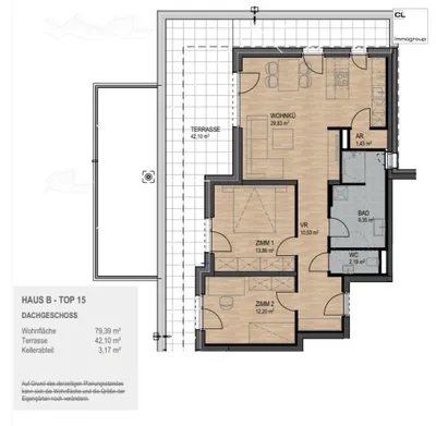 3-Zimmer-Wohnung mieten in Braunau am Inn – 79,39 m², € 1.348 – Bild 7 von 10