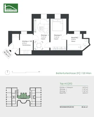 2-Zimmer-Wohnung kaufen in Wien – 40,26 m², € 149.000 – Bild 14 von 14