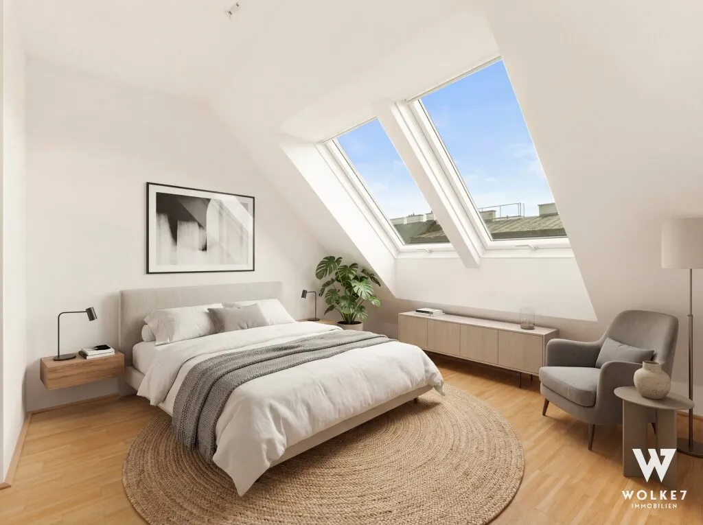 Traumhafte Dachgeschoß-Maisonette-Wohnung: 1 Gehminute zum Aumannplatz | Klimaanlage - Widok 2