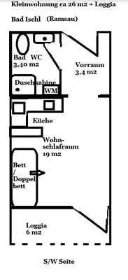 1-Zimmer-Wohnung mieten in Gmunden – 26 m², € 550 – Bild 9 von 9