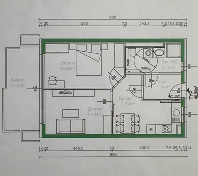 2-Zimmer-Wohnung mieten in Graz – 46 m², € 641 – Bild 1 von 16