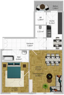 2-Zimmer-Wohnung kaufen in Graz – 59,5 m², € 239.000 – Bild 12 von 12