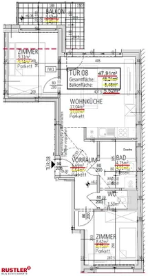 3-Zimmer-Wohnung kaufen in Wien – 48,21 m², € 266.630 – Bild 11 von 11