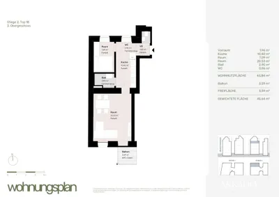 2-Zimmer-Wohnung kaufen in Wien – 43,84 m², € 379.000 – Bild 11 von 11