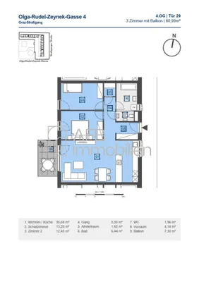 3-Zimmer-Wohnung mieten in Graz – 80,99 m², € 993 – Bild 17 von 17