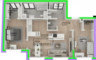 3-Zimmer-Wohnung kaufen in Wien – 66,49 m², € 330.000 – Bild 8 von 9