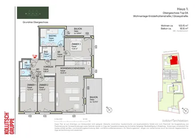 4-Zimmer-Wohnung kaufen in Wien – 103,15 m², € 949.000 – Bild 2 von 12