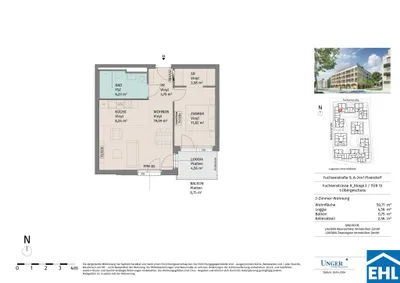 2-Zimmer-Wohnung mieten in Tulln – 50,71 m², € 715 – Bild 17 von 17