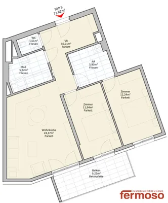 3-Zimmer-Wohnung mieten in Wien – 71,82 m², € 1.349 – Bild 13 von 13