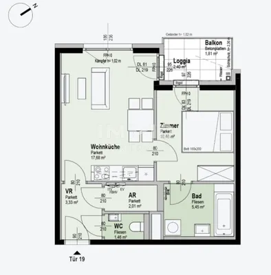 2-Zimmer-Wohnung kaufen in Wien – 42,8 m², € 273.700 – Bild 9 von 9