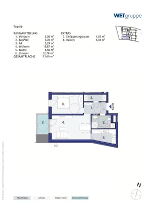 2-Zimmer-Wohnung mieten in Mistelbach – 53,83 m², € 588 – Bild 2 von 2