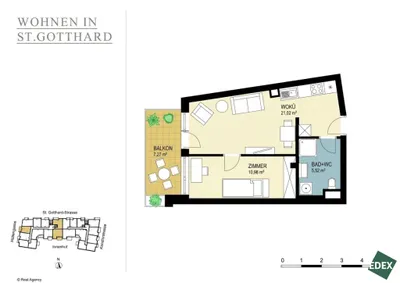2-Zimmer-Wohnung mieten in Wien – 37,52 m², € 879 – Bild 11 von 11