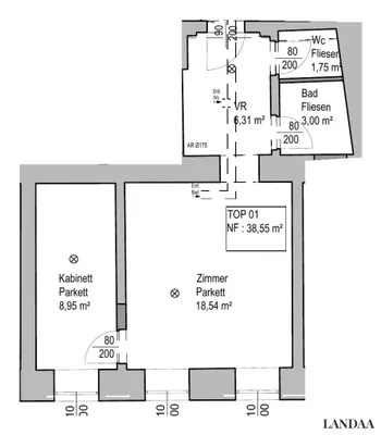 2-Zimmer-Wohnung kaufen in Wien – 38,55 m², € 185.000 – Bild 9 von 9