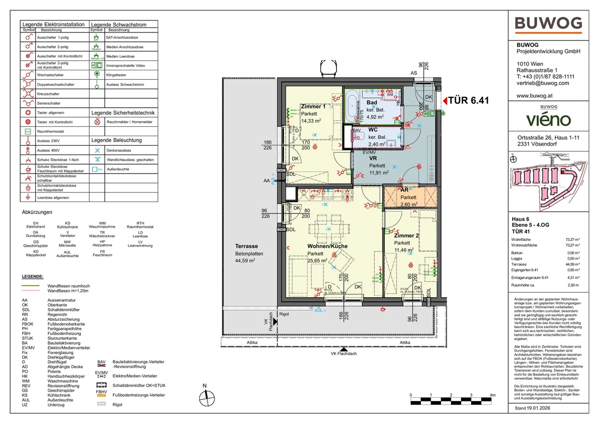viéno - Heller 3-Zimmer-TERRASSENTRAUM mit Weitblick ab 11/2026, provisionsfrei vom Bauträger - Ansicht 3