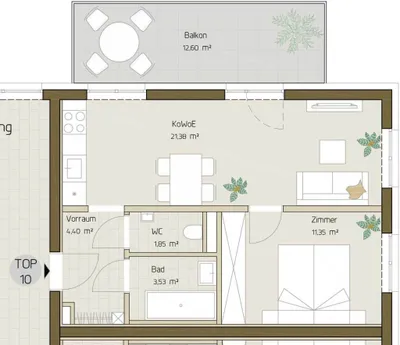 2-Zimmer-Wohnung kaufen in Graz – 42,51 m², € 246.675 – Bild 6 von 6