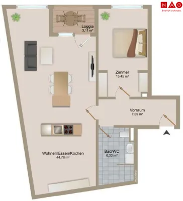 2-Zimmer-Wohnung mieten in Graz – 73,65 m², € 760 – Bild 7 von 13