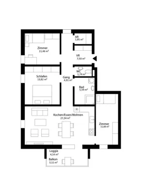 4-Zimmer-Wohnung kaufen in Villach – 86 m², € 285.043 – Bild 2 von 13