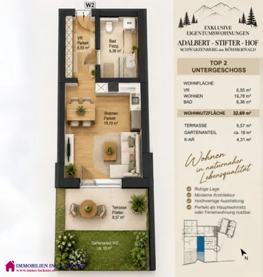 1-Zimmer-Wohnung kaufen in Rohrbach – 32,66 m², € 150.374 – Bild 3 von 6
