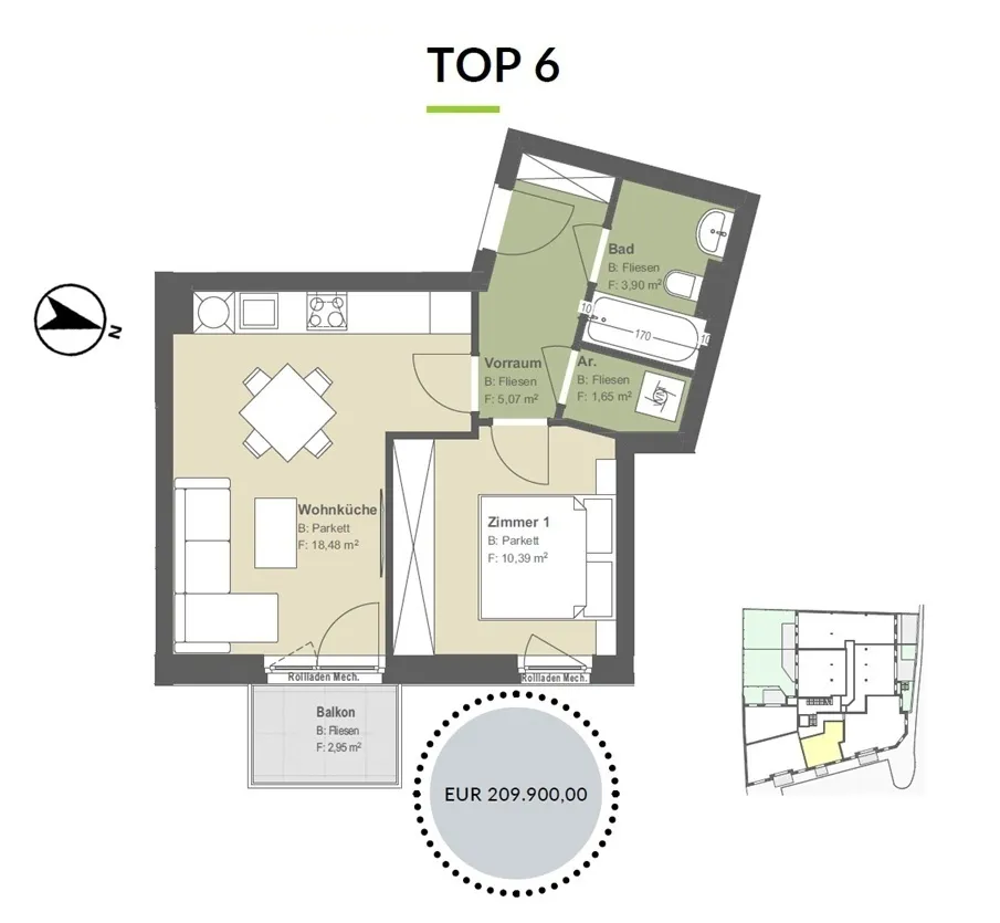 ++ HELLE ZWEI ZIMMER mit Balkon ++ - Widok 3