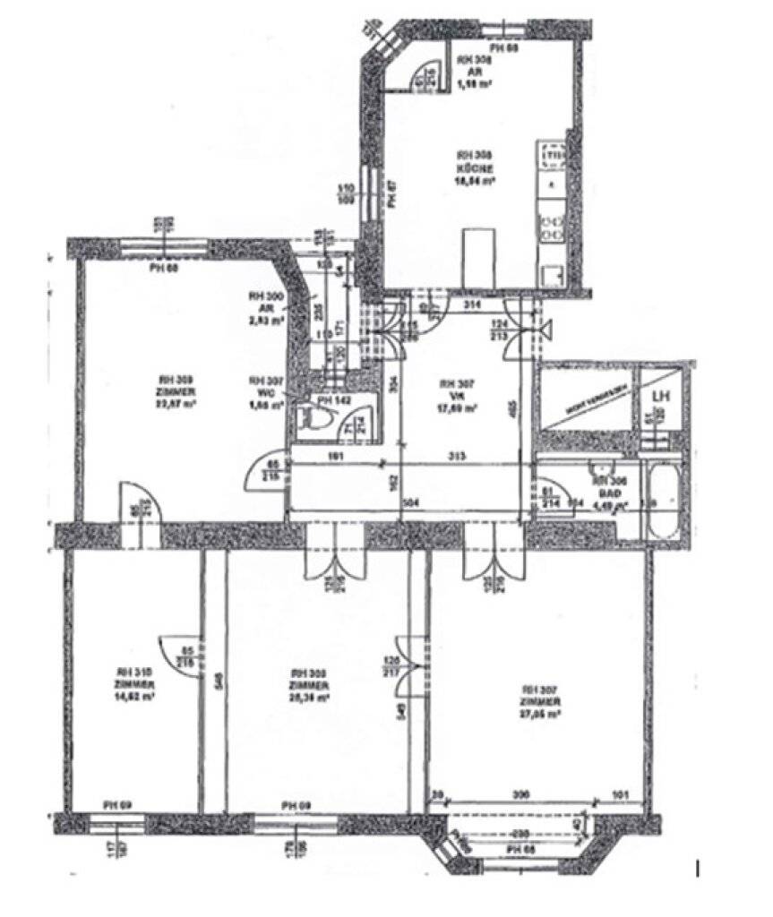 PRATERCOTTAGE, 137 m² Altbauwohnung, 4 Zimmer, Küche, Wannenbad, Parketten, WG-geeignet, Schüttelstraße - Ansicht 2