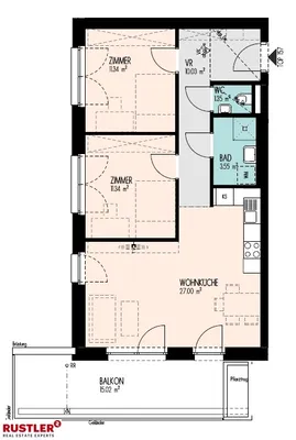 3-Zimmer-Wohnung mieten in Graz – 64,52 m², € 1.023 – Bild 10 von 13