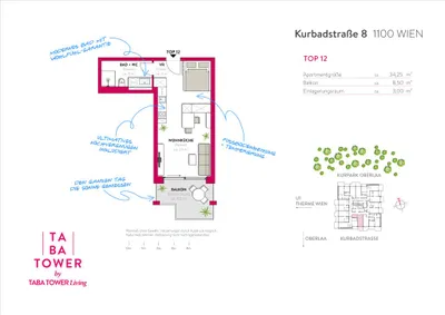 1-Zimmer-Wohnung kaufen in Wien – 34 m², € 268.000 – Bild 12 von 12
