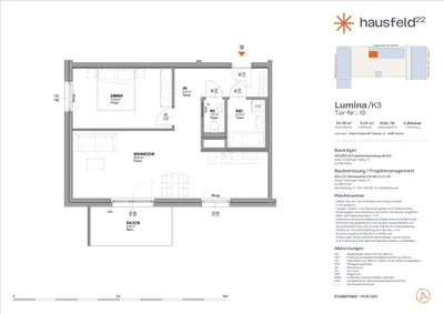 Top: B.10 ● LUMINA im Hausfeld²² ● Unbefristet ● Termin online buchen: www.hausfeld22.at/lumina