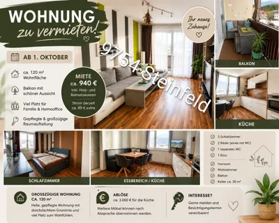 6-Zimmer-Wohnung mieten in Spittal an der Drau – 120 m², € 940 – Bild 1 von 13