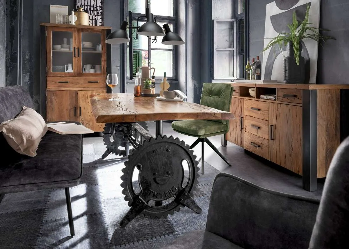 NEU Tisch Esstisch Massivholz Holztisch Tisch mit Metallgestell old Wood Altholz rustikal höhenverstellbar 200 / 240 cm x 100 cm x 78 cm, € 1.200,- (4400 Steyr)