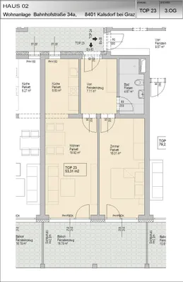 2-Zimmer-Wohnung mieten in Graz-Umgebung – 53,32 m², € 754 – Bild 5 von 6
