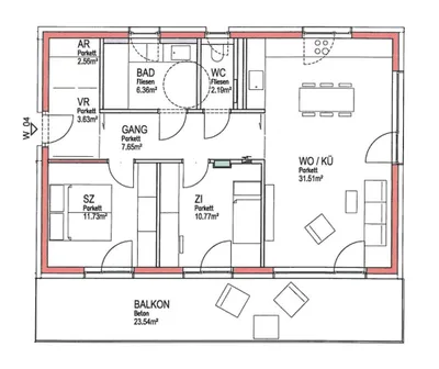 3-Zimmer-Wohnung mieten in Deutschlandsberg – 76,4 m², € 1.090 – Bild 10 von 10
