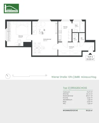 2-Zimmer-Wohnung mieten in Bruck-Mürzzuschlag – 55,22 m², € 365 – Bild 18 von 18