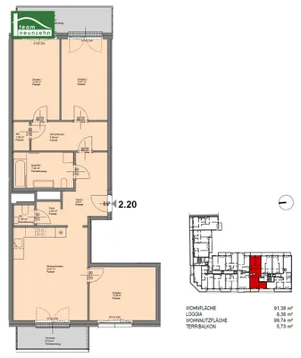 4-Zimmer-Wohnung mieten in Sankt Pölten – 91,38 m², € 1.451 – Bild 21 von 21