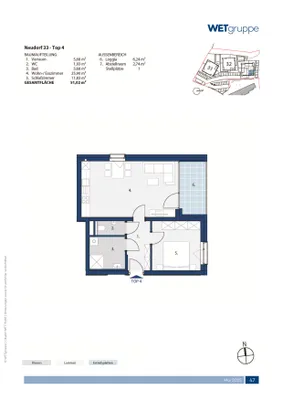 2-Zimmer-Wohnung mieten in Amstetten – 51,02 m², € 481 – Bild 2 von 5