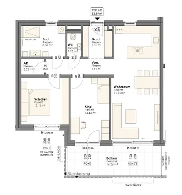 3-Zimmer-Wohnung kaufen in Linz Land – 84 m², € 394.000 – Bild 7 von 7