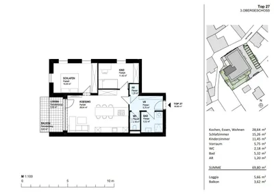 3-Zimmer-Wohnung mieten in Kirchdorf an der Krems – 70,4 m², € 1.209 – Bild 7 von 14
