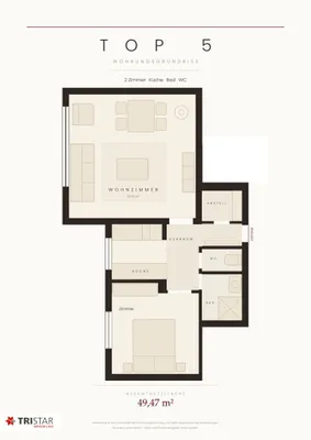 2-Zimmer-Wohnung mieten in Wien – 50 m², € 1.090 – Bild 13 von 13