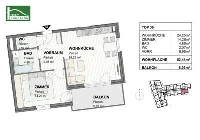 2-Zimmer-Wohnung mieten in Sankt Pölten – 52,44 m², € 849 – Bild 17 von 17