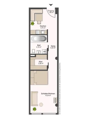 1-Zimmer-Wohnung mieten in Dornbirn – 36,25 m², € 1.050 – Bild 11 von 12