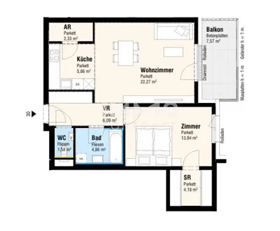 2-Zimmer-Wohnung kaufen in Bruck an der Leitha – 61,11 m², € 313.000 – Bild 4 von 5