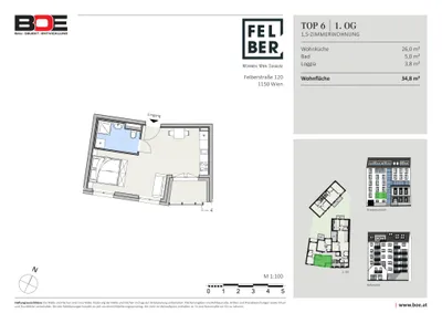 1-Zimmer-Wohnung kaufen in Wien – 34,8 m², € 199.800 – Bild 4 von 4