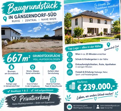 Grundstück kaufen in Gänserndorf – 677 m², € 239.000 – Bild 1 von 2