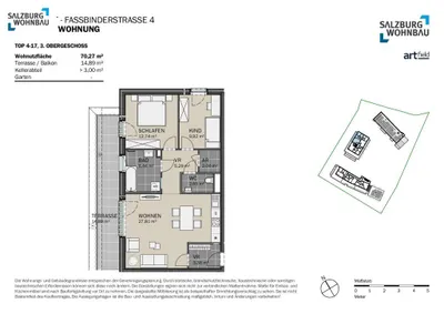 3-Zimmer-Wohnung kaufen in Salzburg-Umgebung – 70 m², € 419.100 – Bild 2 von 2