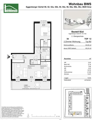 2-Zimmer-Wohnung mieten in Graz – 65,24 m², € 798 – Bild 15 von 15