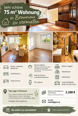 2-Zimmer-Wohnung mieten in Braunau am Inn – 75 m², € 1.100 – Bild 5 von 7
