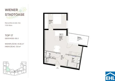 2-Zimmer-Wohnung mieten in Wien – 49,36 m², € 1.230 – Bild 13 von 13
